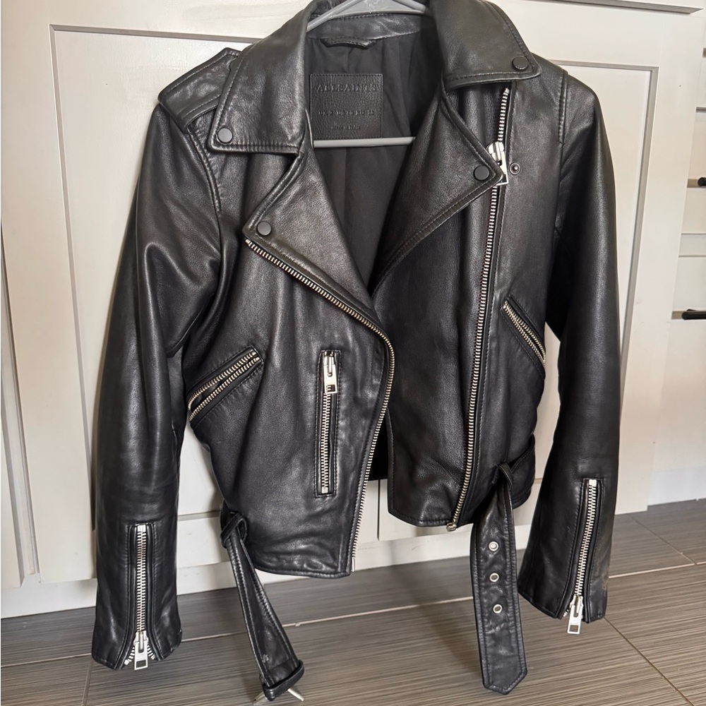 All Saints Leather Moto Jacket 00